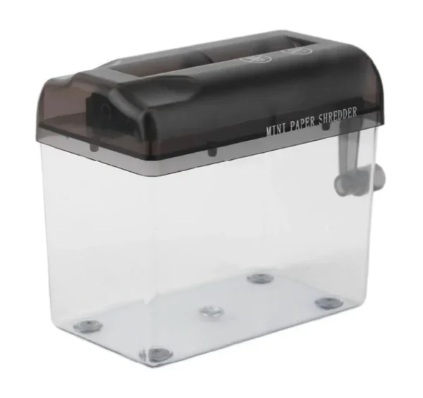 Manual Paper Shredder (Strip Cut) – Transparent
